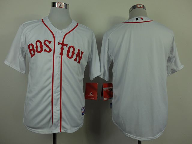 Men Boston Red Sox Blank White MLB Jerseys->youth mlb jersey->Youth Jersey